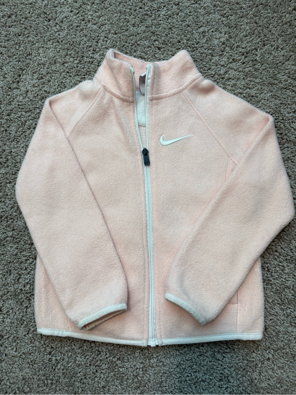 Nike Kids Light Pink Fleece Zip-Up Jacket